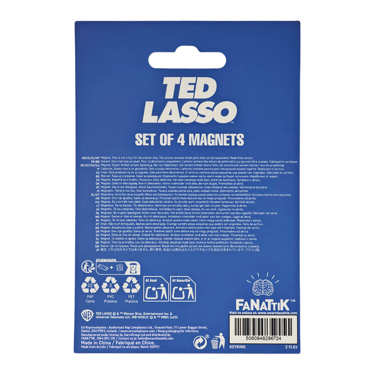 Fanattik | TED LASSO & ROY KENT Believe Set of 4 Acrylic Magnets