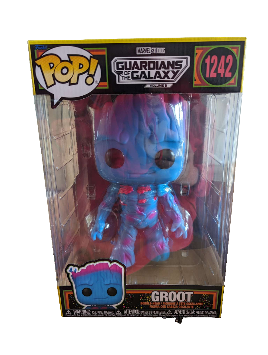 Funko Pop Marvel | Guardians of The Galaxy 3 | Groot Blacklight #1242 10" inch