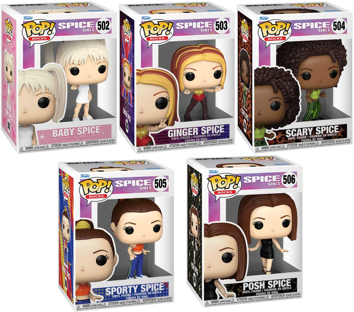 Funko Pop! Rocks Spice Girls SPICE GIRLS COMPLETE SET OF 5 Collectable Figures #502-506