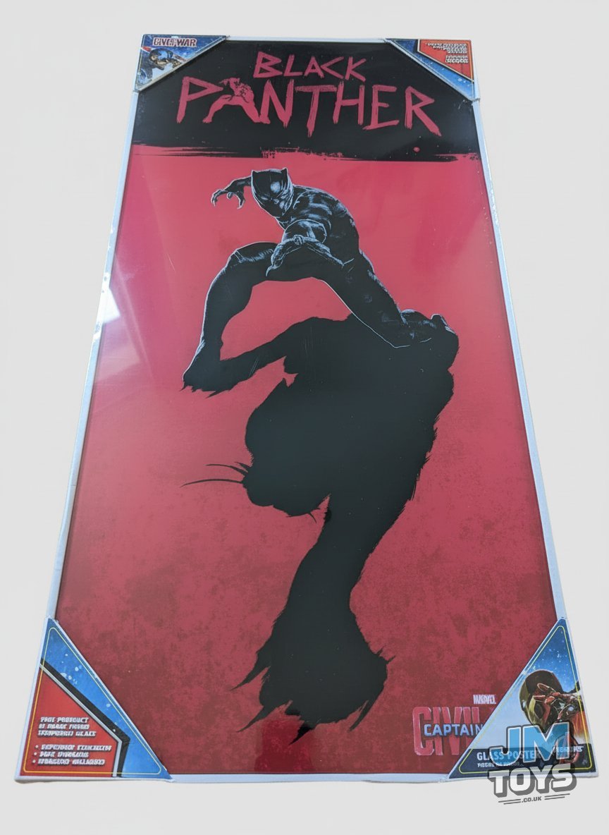 Captain America Civil War Glass Poster | Black Panther (60 X 30cm)