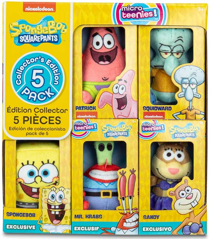SPONGEBOB SQUAREPANTS | Micro Teenies | 3 INCH Plush | 5 PACK COLLECTOR