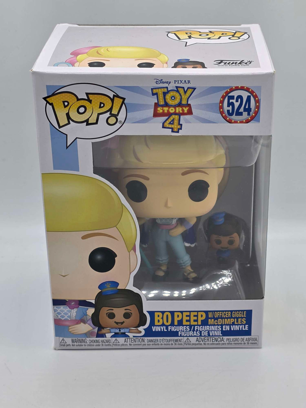 Damaged Box | BO PEEP WITH OFFICER GIGGLE MCDIMPLES | Toy Story | Funko Pop Disney Pixar #524