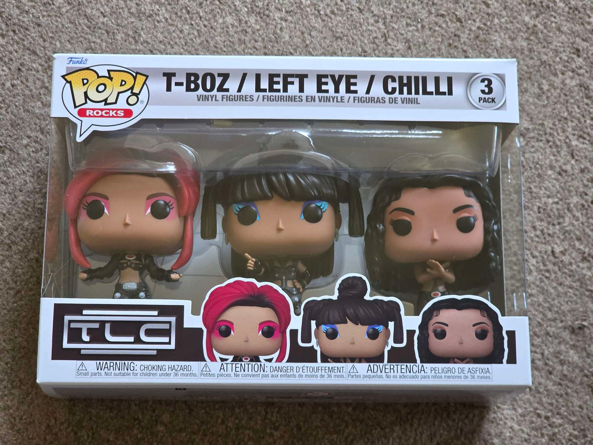 Damaged Box | T-BOZ / LEFT EYE / CHILLI | TLC Scrubs | Funko Pop Rocks | 3 PACK