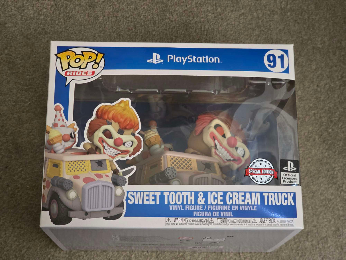 Slight Damaged Box | SWEET TOOTH & ICE CREAM TRUCK | PlayStation Twisted Metal | Funko Pop Rides #91