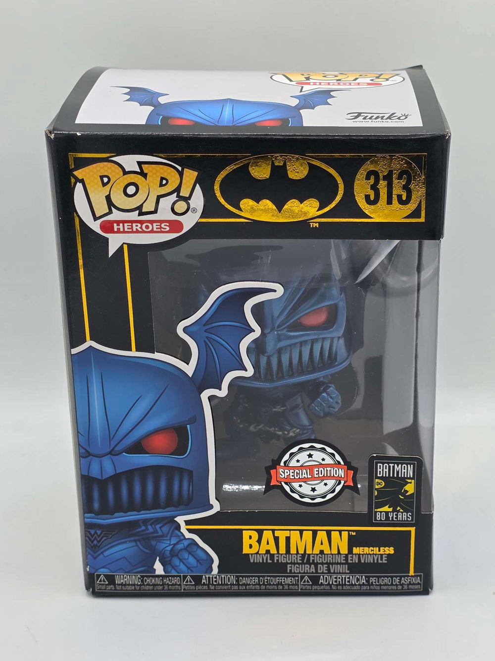 Damaged Box | BATMAN MERCILESS | Batman 80 Years | Funko Pop Heroes | Metallic #313