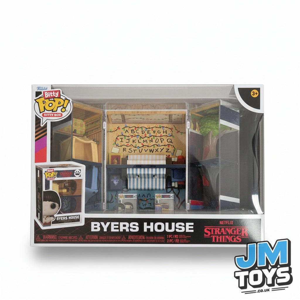Damaged Box | BYERS HOUSE PLAYSET & 2 FIGURES | Display Case with Interior Scene & Storage | Funko Bitty POP! Boxes