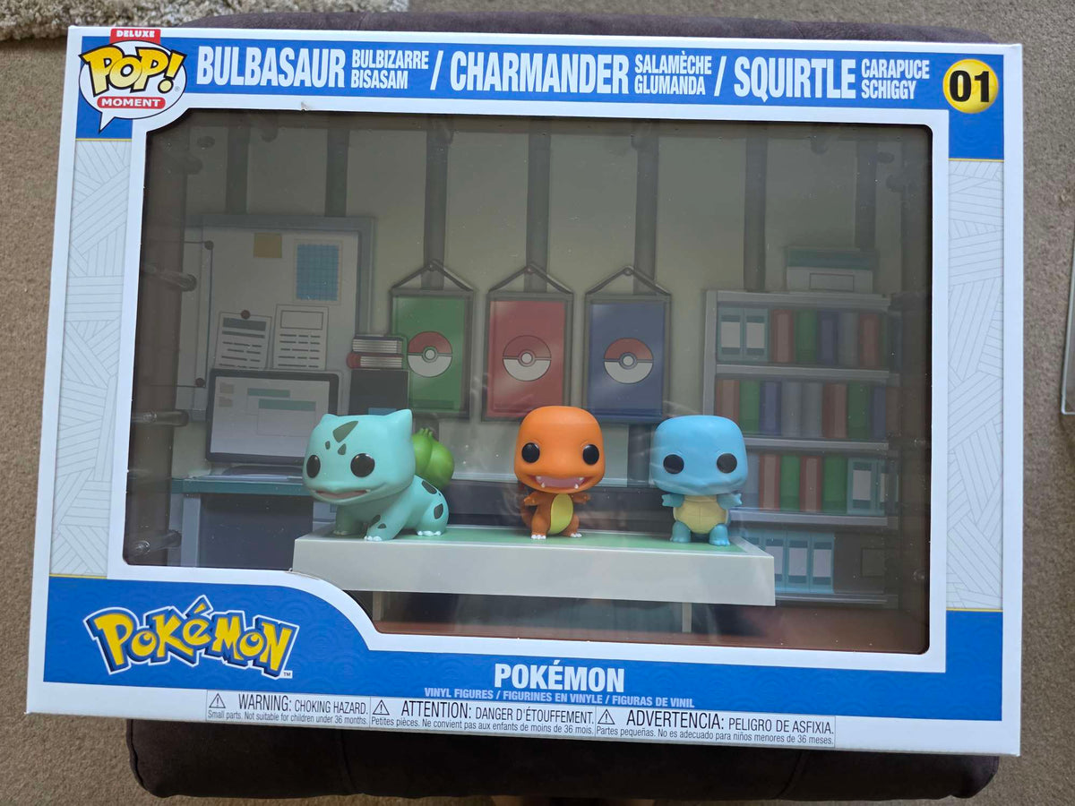 Slight Damaged Box | CHARMADER, BULBASAUR, SQUIRTLE | Pokemon 1996 | Funko Pop Moment Deluxe #01