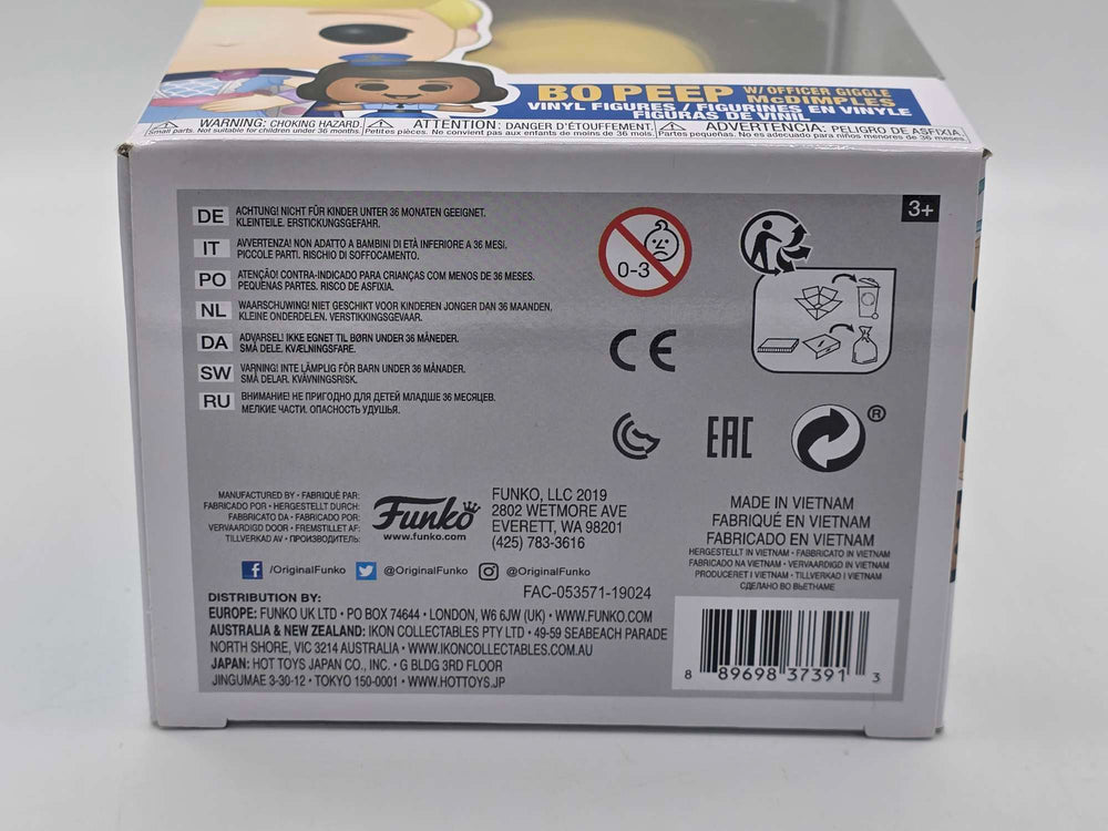 Damaged Box | BO PEEP WITH OFFICER GIGGLE MCDIMPLES | Toy Story | Funko Pop Disney Pixar #524