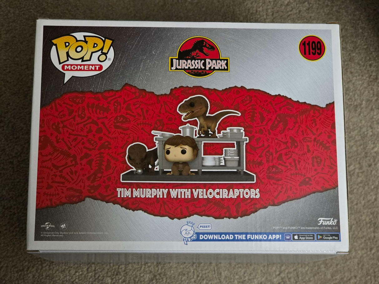 Slight Damaged Box | TIM MURPHY & VELOCIRAPTORS | Jurassic Park | Funko Pop! Moment #1199