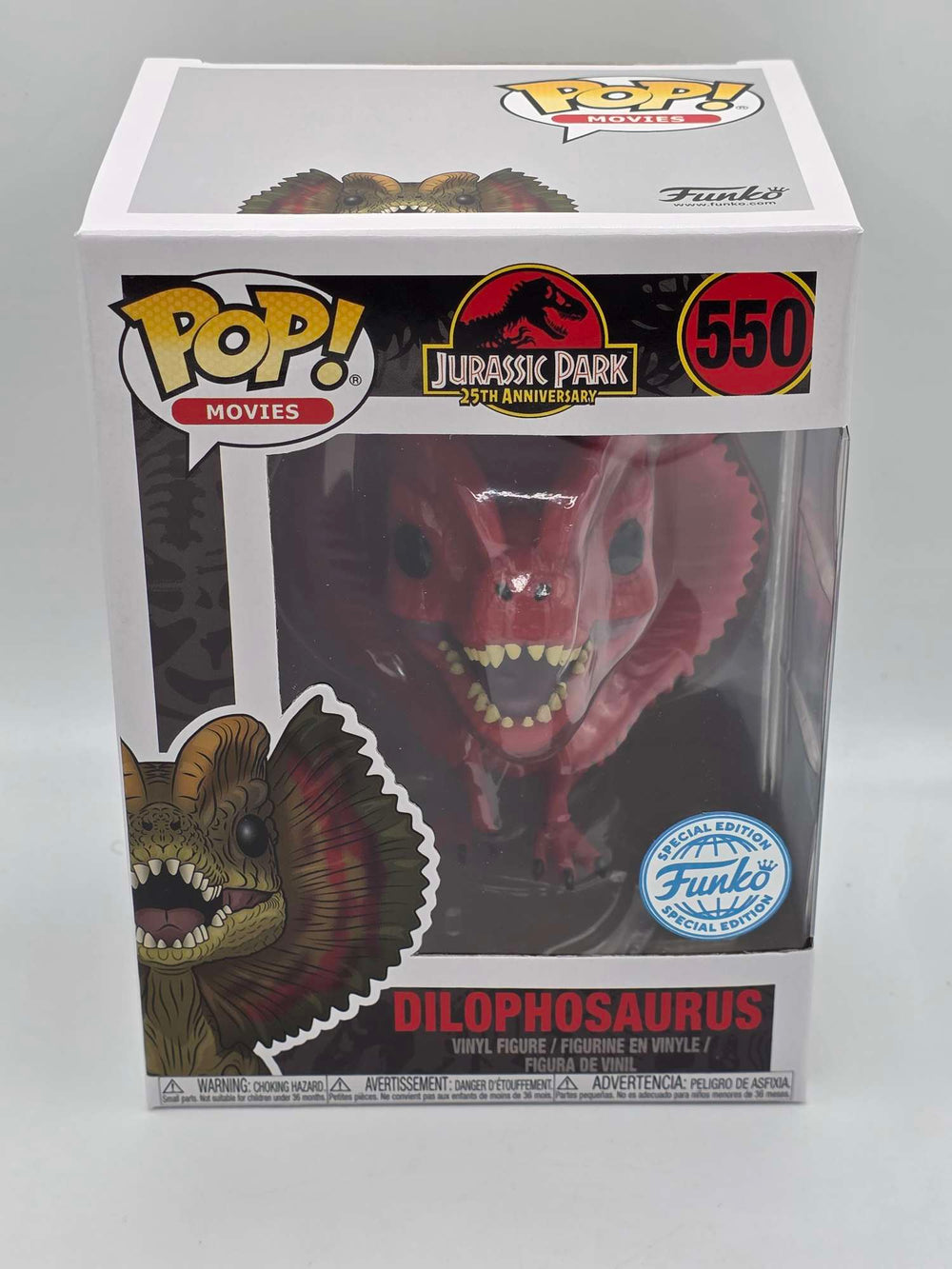 DILOPHOSAURUS (RED) | Jurassic Park 25th Anniversary | Funko Pop Movies #550