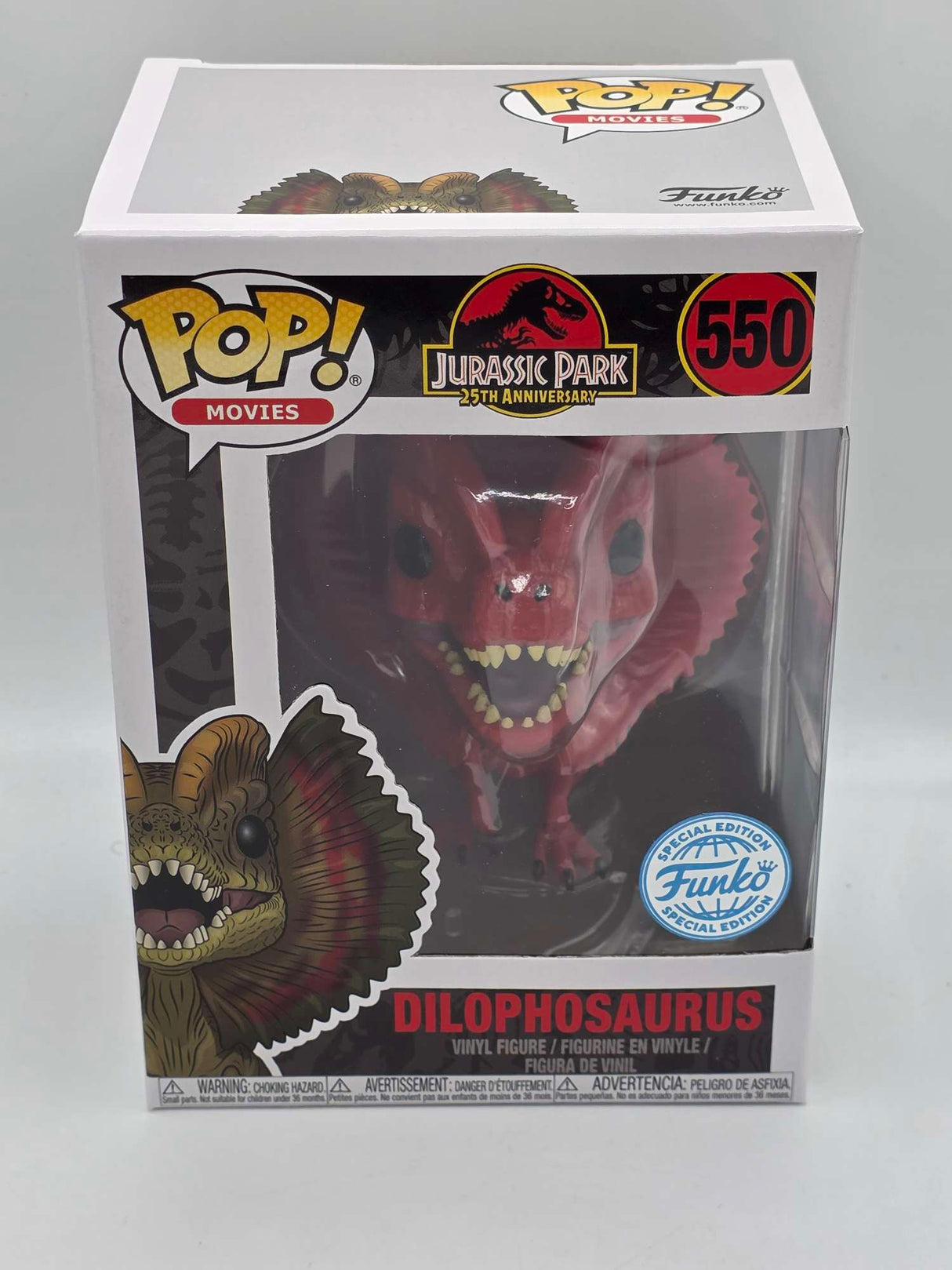 DILOPHOSAURUS (RED) | Jurassic Park 25th Anniversary | Funko Pop Movies #550