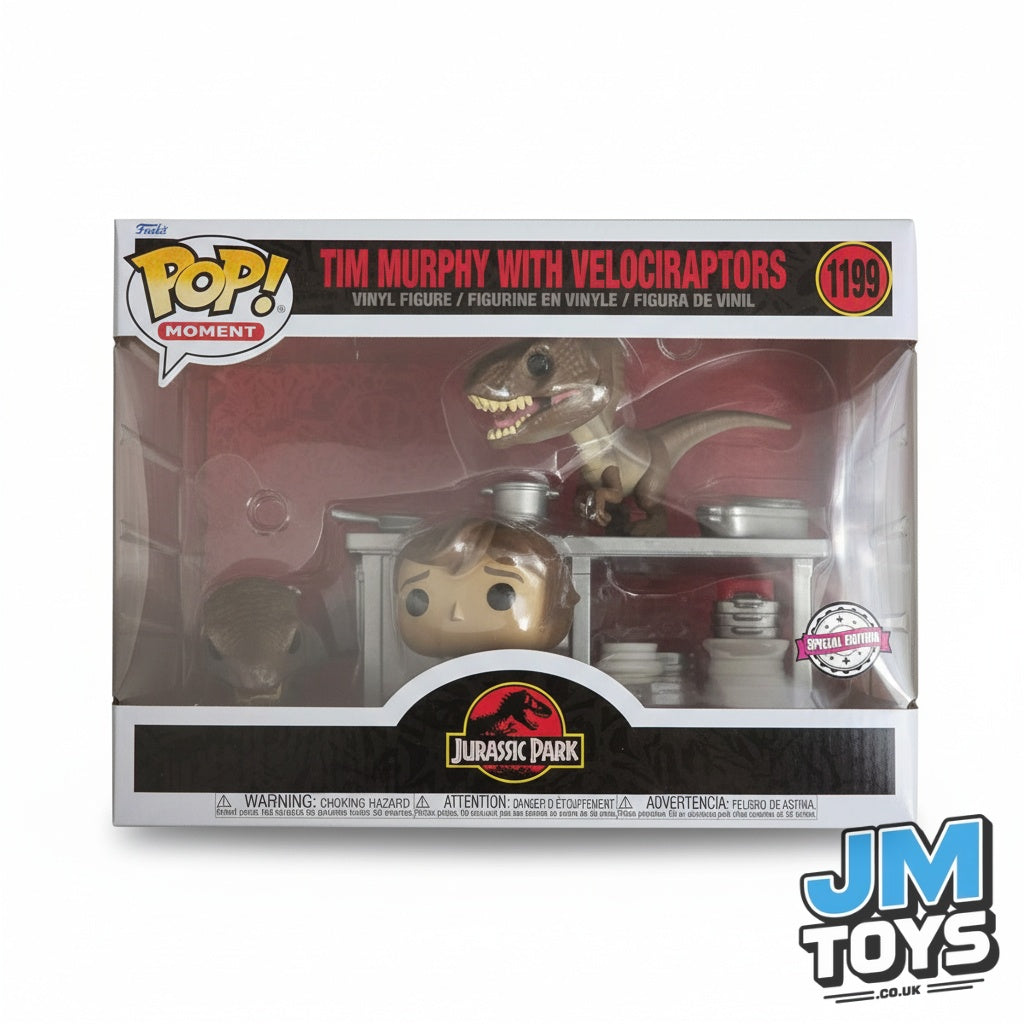 Slight Damaged Box | TIM MURPHY & VELOCIRAPTORS | Jurassic Park | Funko Pop! Moment #1199