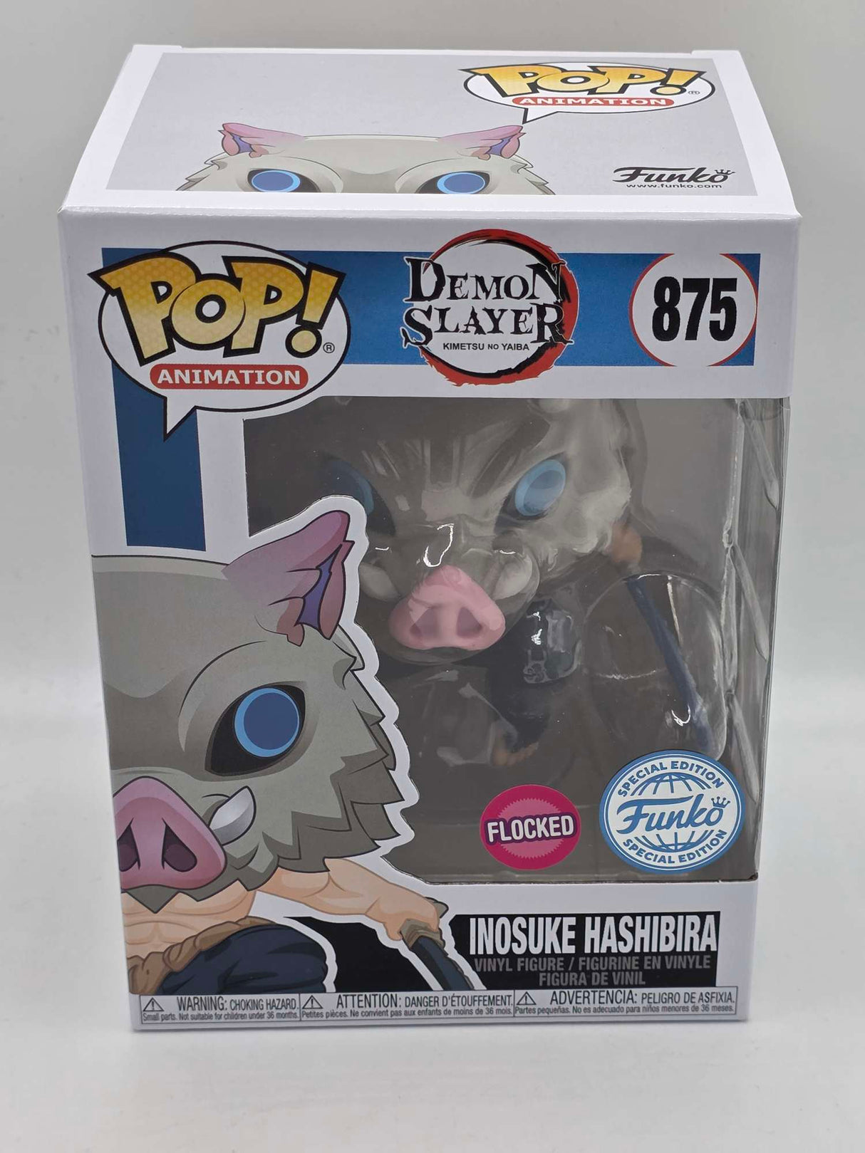 Damaged Box | INOSUKE HASHIBIRA (MASKED) | Demon Slayer | Funko Pop Animation | Flocked #875