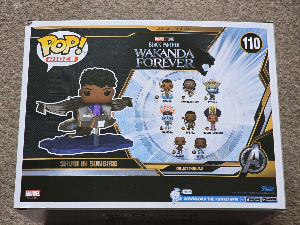 Damaged Box | SHURI IN SUNBIRD | Black Panther | Funko Pop Marvel Rides #110