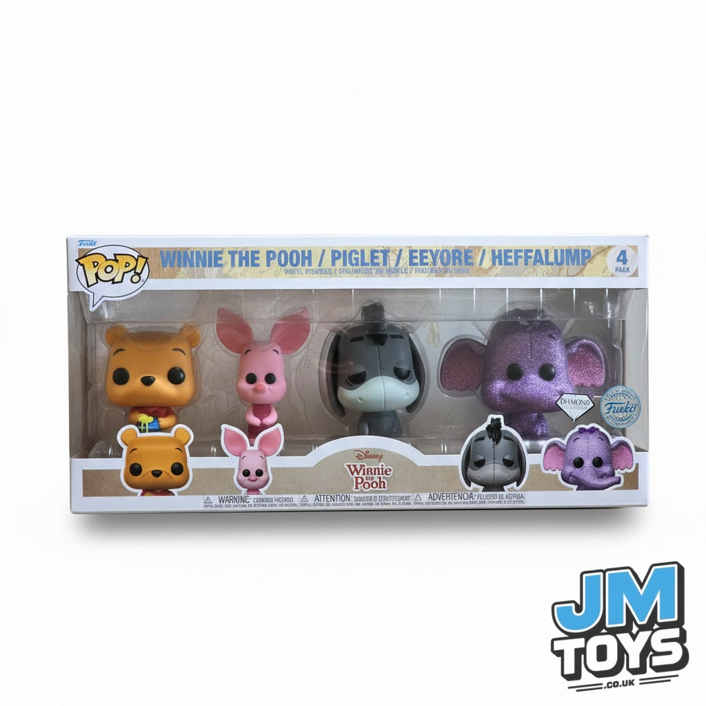 Damaged Box | WINNIE THE POOH / PIGLET / EEYORE / HEFFALUMP | Funko Pop Disney | | Diamond | 4 Pack