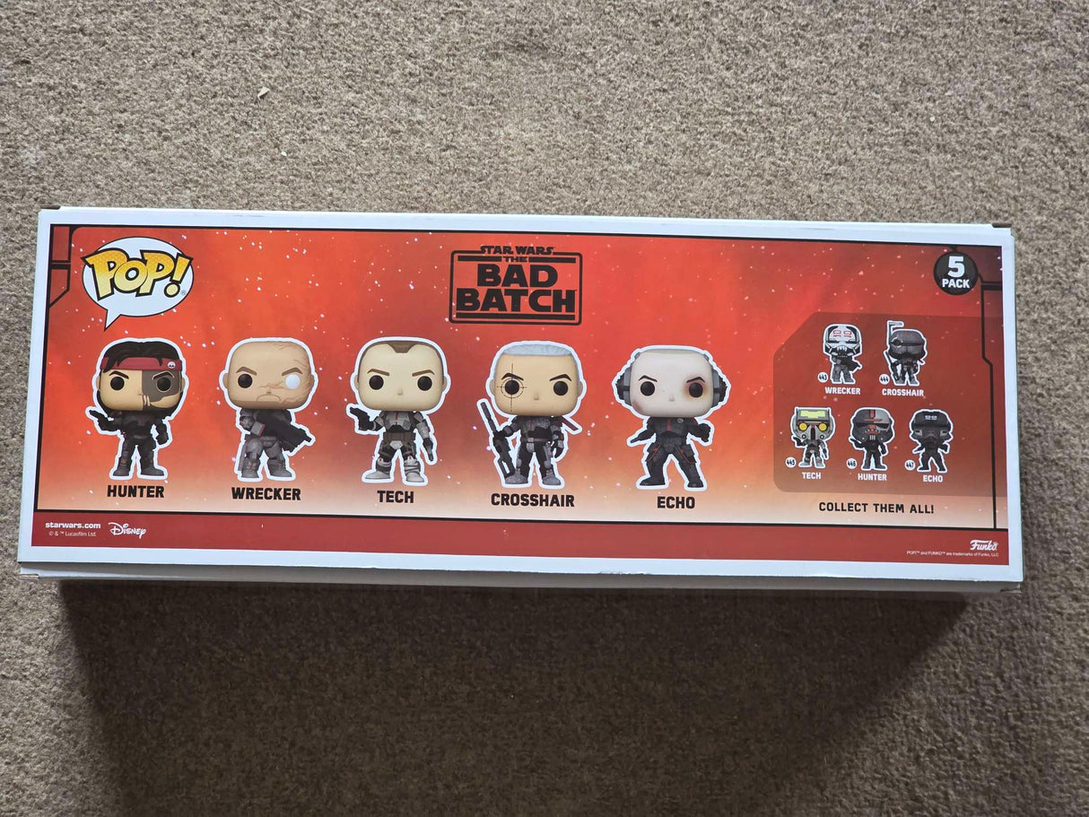 Damaged Box | THE BAD BATCH 5 PACK | Funko Pop Star Wars | Hunter | Wrecker | Tech | Crosshair | Echo