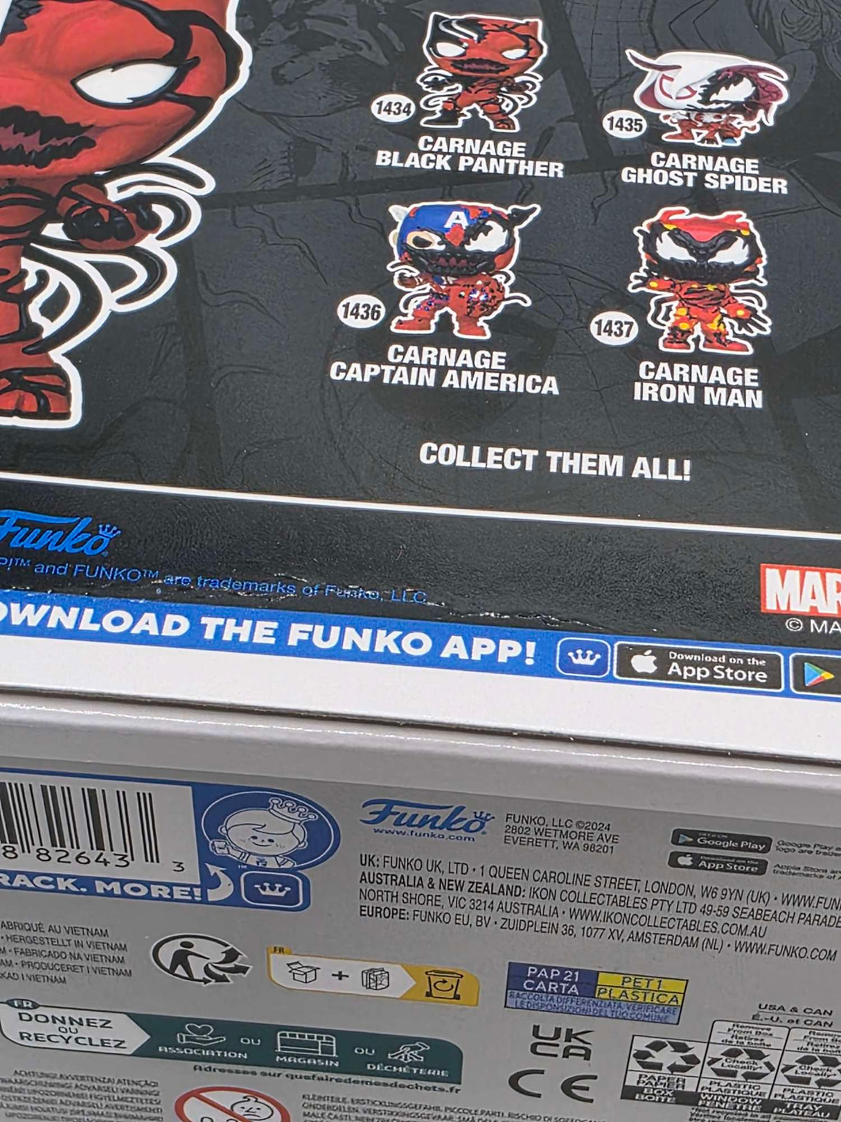 Damaged Box | ABSOLUTE CARNAGE | Carnage Black Panther | Funko Pop Marvel #1434