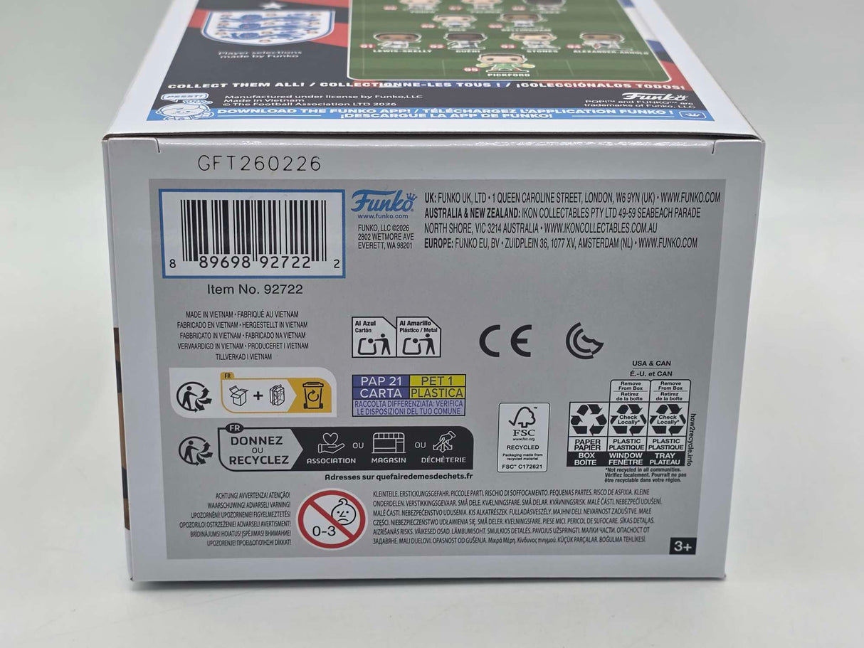 Funko Pop! Football England National Team JUDE BELLINGHAM Vinyl Figure #90