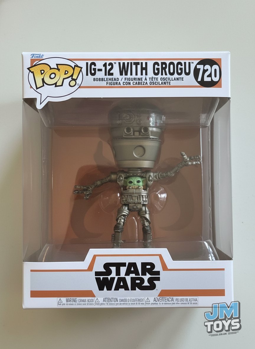 Slight Box Damaged | IG-12 WITH GROGU | Funko Pop Star Wars Deluxe | 6 Inch #720