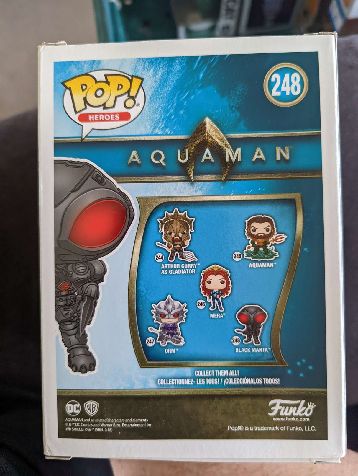 Damaged Box Funko Pop Heroes - Aquaman - Black Manta Chrome #248 (6925492912228)