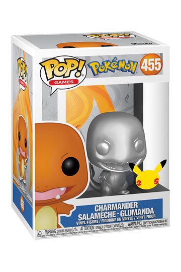 Funko Pop Games - Pokemon 25th Anniversary - Charmander Silver Special Edition #453 (6878108254308)