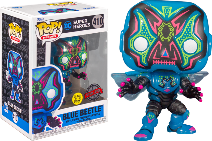 Funko Pop Heroes | DC Super Heroes | Blue Beetle | Special Edition GITD #410