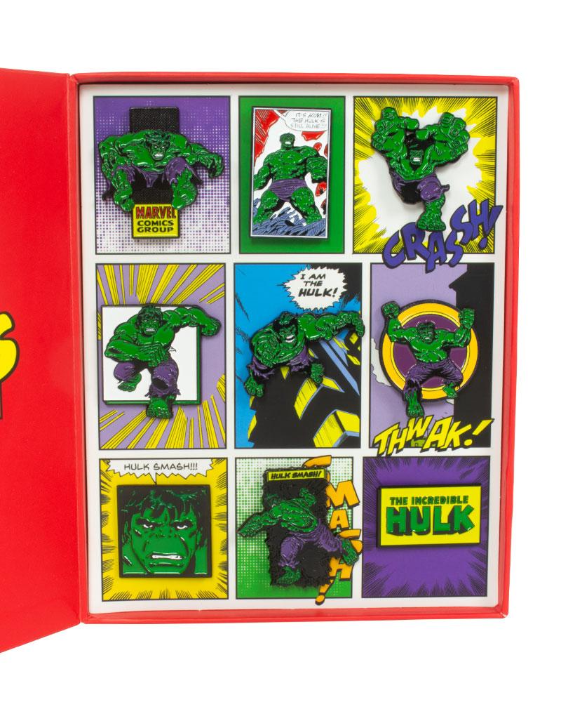 Official Marvel Hulk Retro Pin Badge Set (4344197906516)