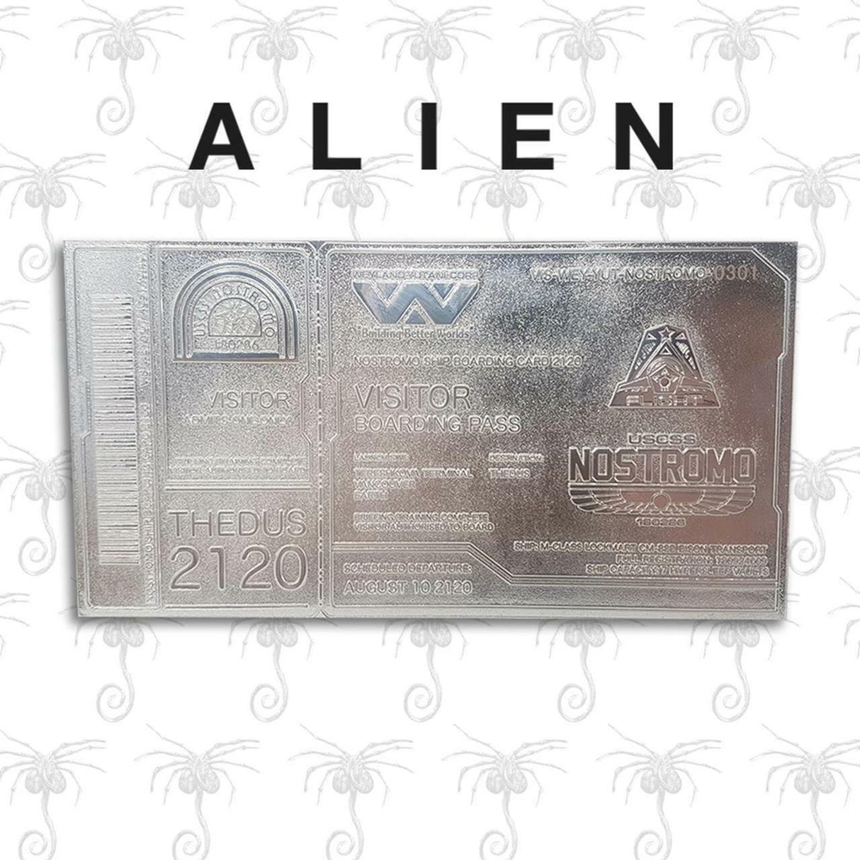 Alien Nostromo | Silver Plated Boarding Ticket | Limited edition (7105888387172)