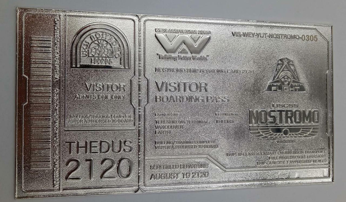 Alien Nostromo | Silver Plated Boarding Ticket | Limited edition (7105888387172)