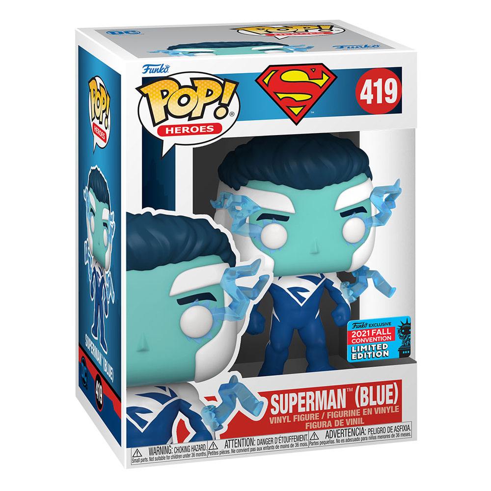 Funko Pop Heroes | DC Universe | Superman Blue | 2021 Fall Convention #419
