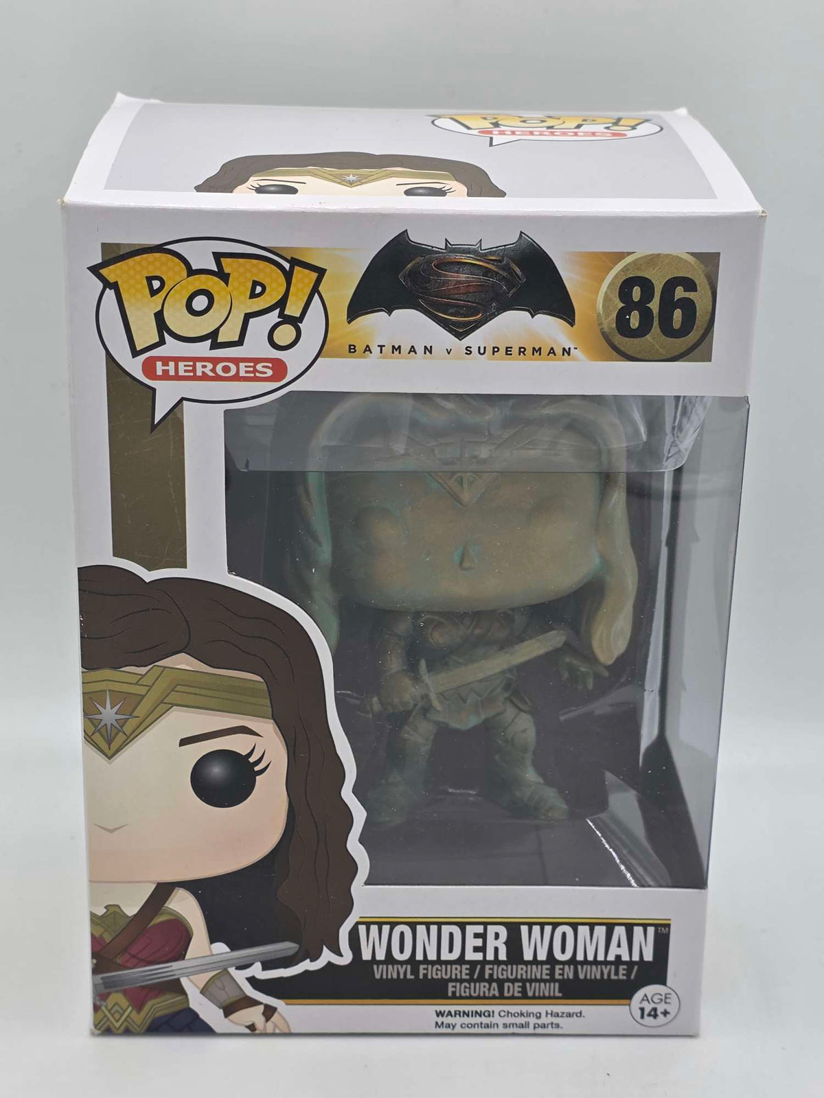 Damaged Box | PATINA WONDER WOMAN BRONZE | Batman vs Superman | Funko Pop Heroes #86