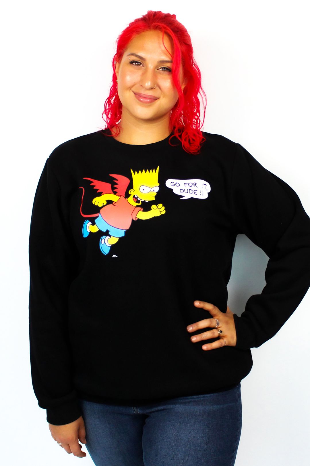 Unisex Bart Simpson Devil Crewneck Sweater | Cakeworthy | XXL