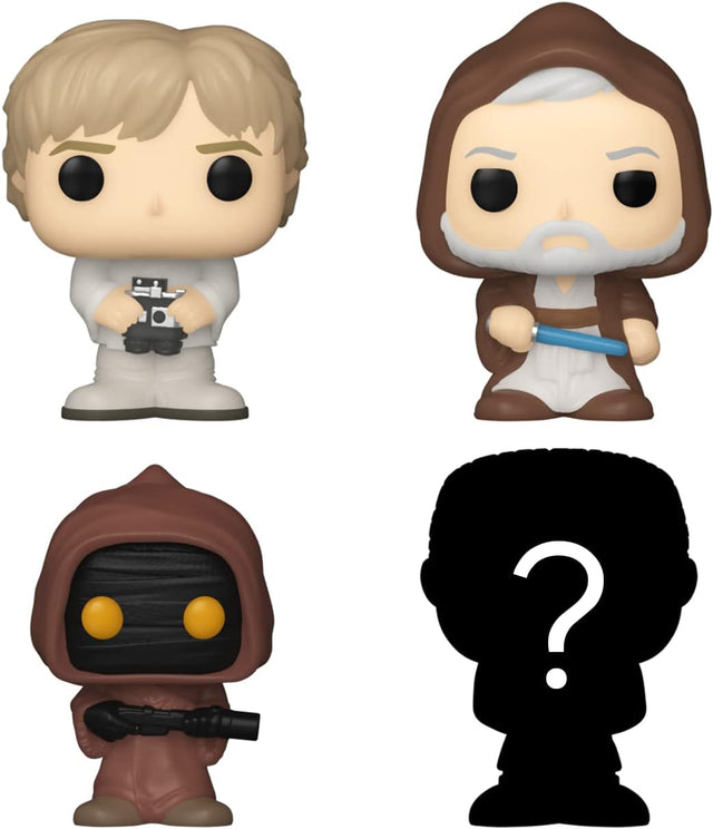 Funko Bitty POP! | Star Wars | Luke Skywalker, Obi-Wan, Jawa, Mystery | 4 Pack