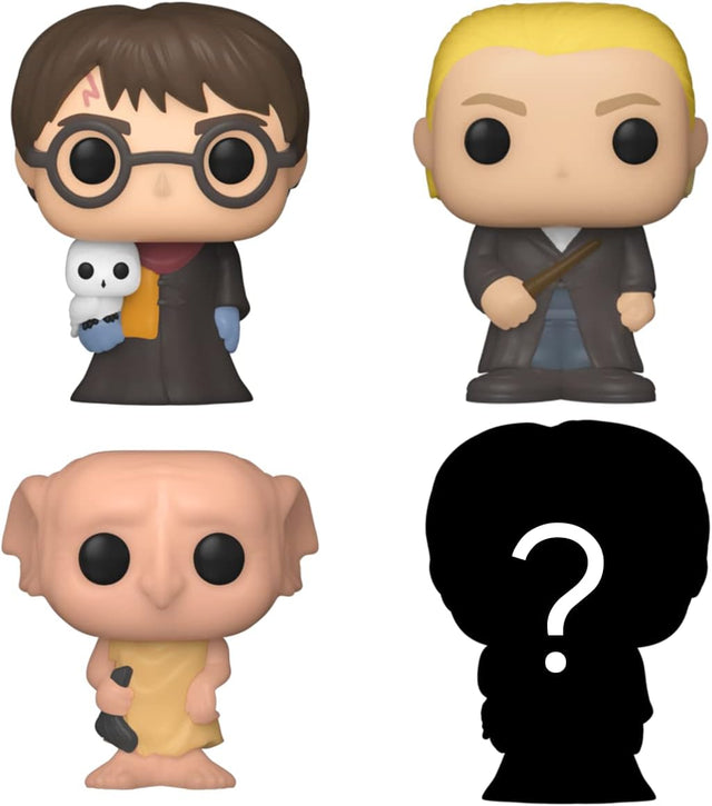 Funko Bitty POP! | Harry Potter | Harry Potter, Draco Malfoy, Dobby, Mystery | 4 Pack