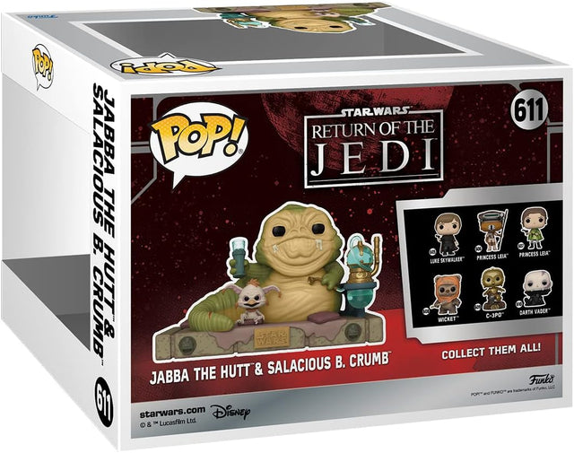 Funko Pop Deluxe Star Wars |  Return of The Jedi | Jabba the Hut & Salacious B. Crumb #611