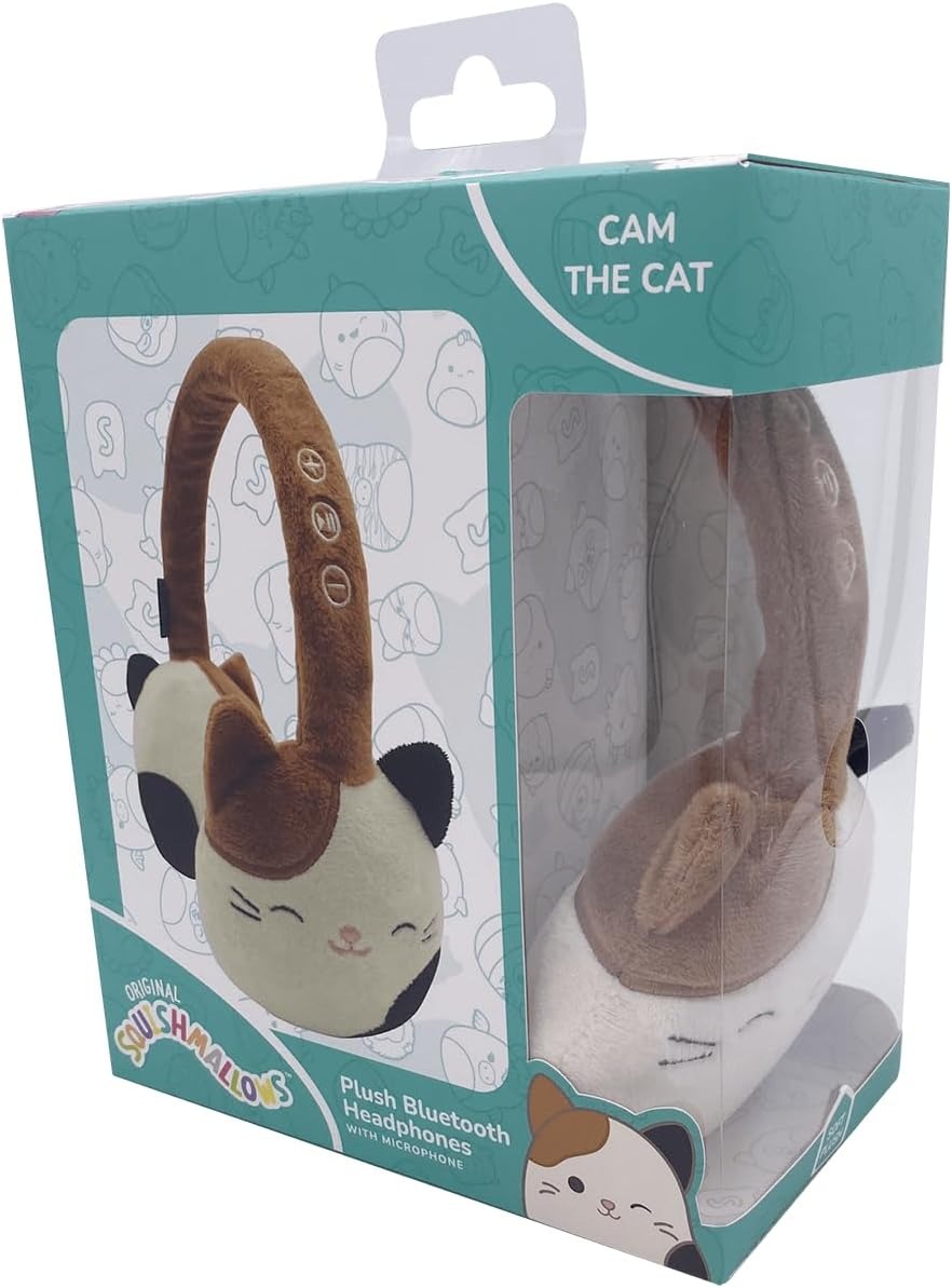 Squishmallows | Cam The Cat | Plush Bluetooth Headphones With Built-in Microphone