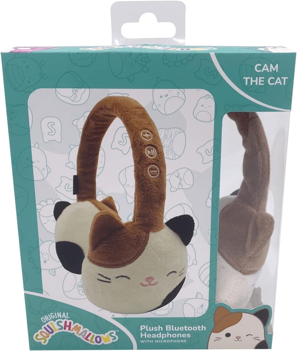 Squishmallows | Cam The Cat | Plush Bluetooth Headphones With Built-in Microphone