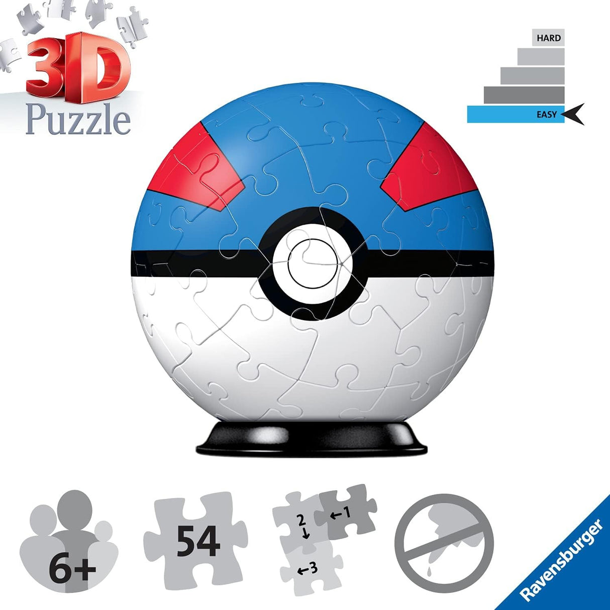 POKEMON GREAT BALL | Ravensburger | 55 Piece 3D Jigsaw Puzzle