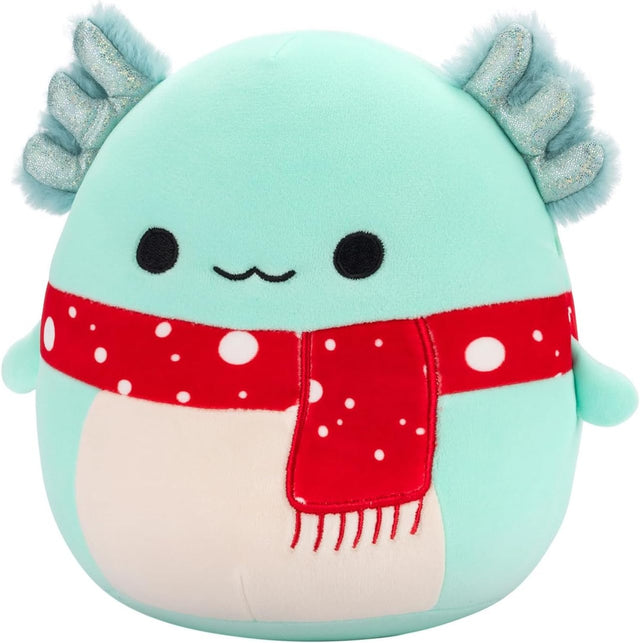 Richie the Teal Axolotl with Red Spotted Scarf | Squishmallows 7.5" Plush Christmas 24