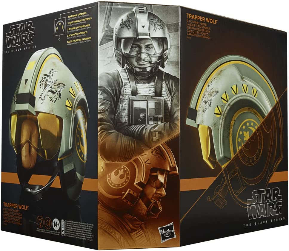 Hasbro Star Wars | The Black Series Mandalorian Trapper Wolf | Premium Electronic Helmet Roleplay