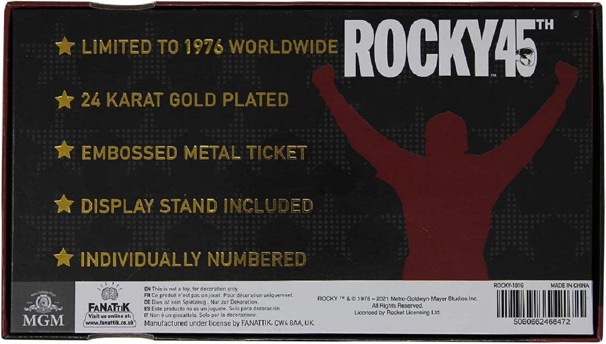 Rocky 45th Anniversary | 24K Gold Plated Limited Edition | Apollo Fight Ticket