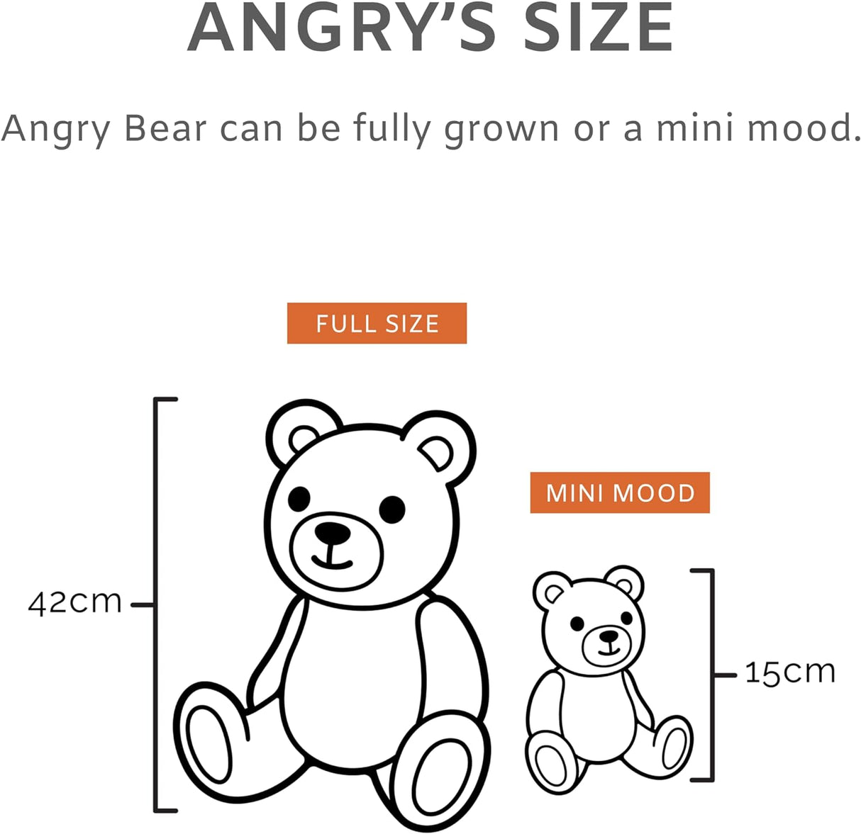 Mood Bears | Mini Angry Bear 15cm Plush