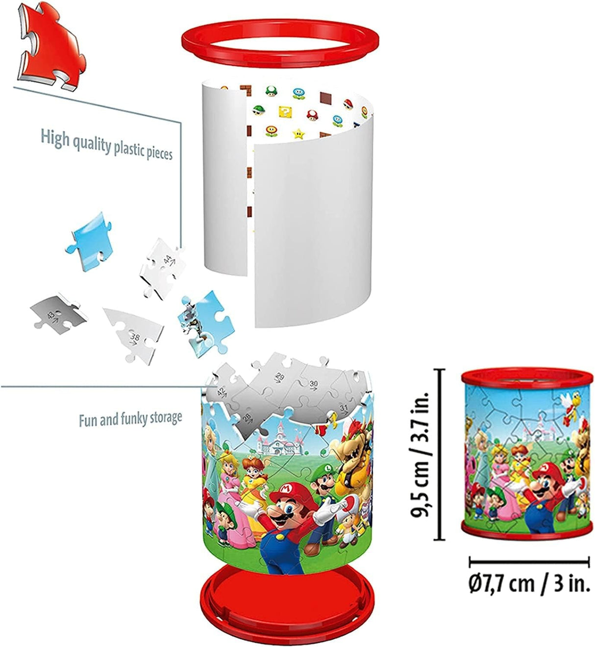 SUPER MARIO | Ravensburger | Pencil Holder | 57 Piece 3D Jigsaw Puzzle