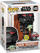 Funko Pop Star Wars | Dark Trooper with Grogu | Glow in the Dark #488