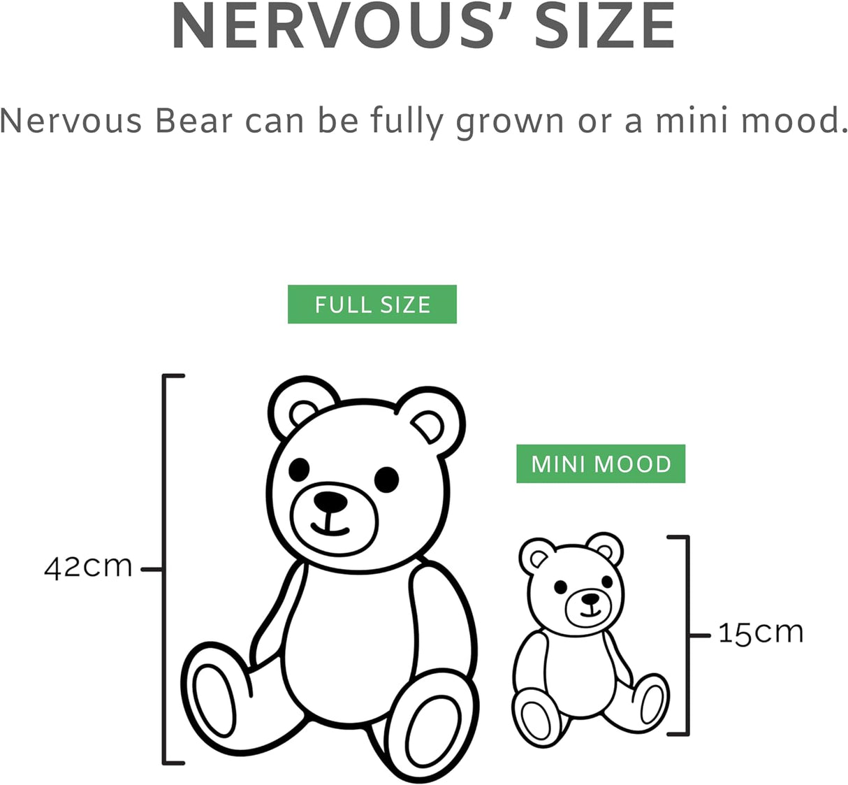 Mood Bears | Mini Nervous Bear 15cm Plush