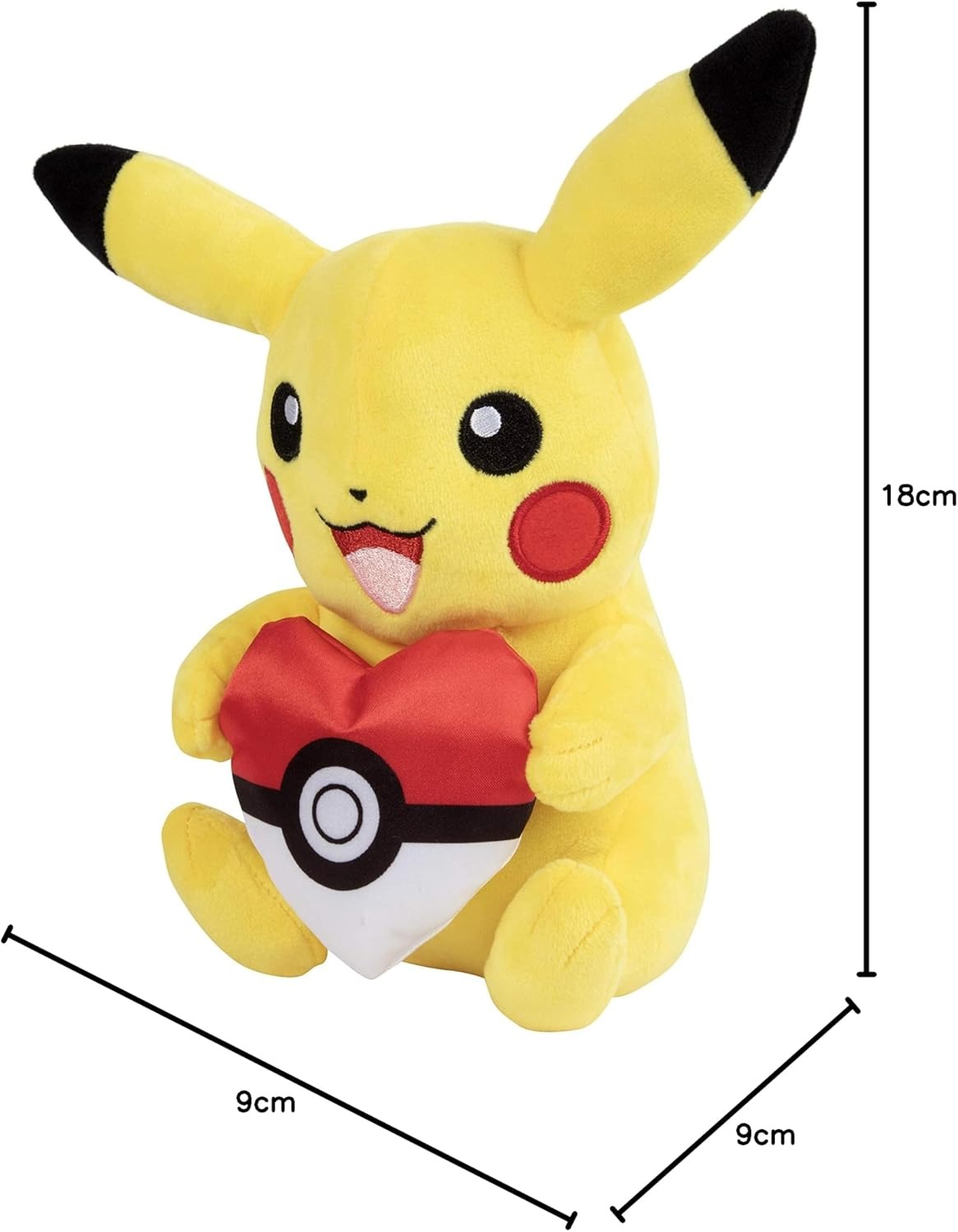 PIKACHU WITH HEART POKE BALL | Pokemon 8 inch Plush Soft Toy