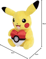 PIKACHU WITH HEART POKE BALL | Pokemon 8 inch Plush Soft Toy