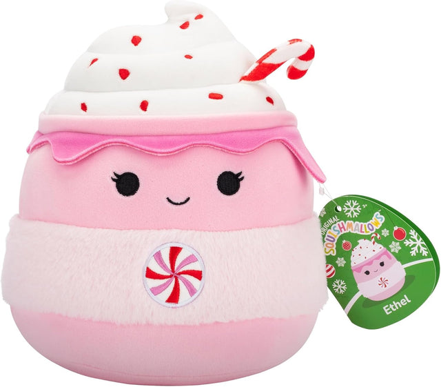 Ethel the Pink Candy Cane Hot Chocolate | Squishmallows 7.5" Plush Christmas 24