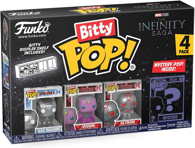 Funko Bitty POP! | Marvel Infinity Saga | War Machine, Vision, Ultron and Mystery | 4 Pack