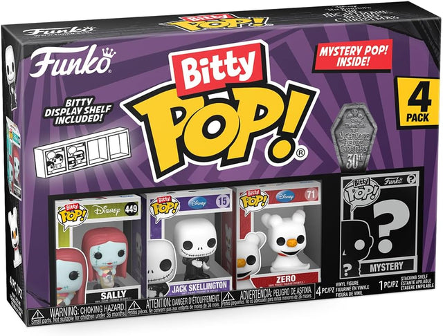 Funko Bitty POP! | Nightmare Before Christmas | Sally, Jack Skellington, Zero, Mystery | 4 Pack